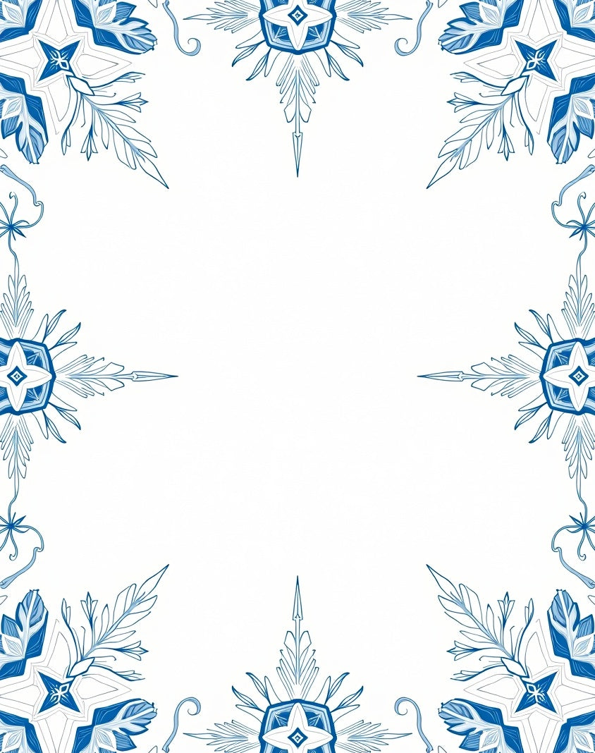Blue Floral Medallion Border Rug