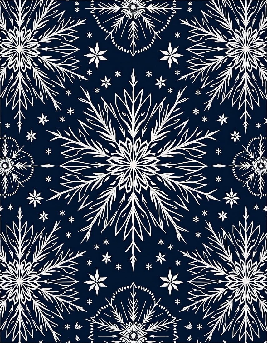 Midnight Blue Snowflake Radiance Rug