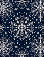 Midnight Blue Snowflake Radiance Rug