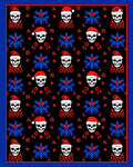 Black Red Santa Skull Blue Snowflake Rug