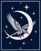 Midnight Raven Crescent Moon Stars Rug