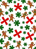 Gingerbread Men Green Snowflakes Red Crosses Rug