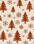 Rustic Brown Forest Snowflakes Rug