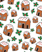 Gingerbread Houses Holly Scatter Print Rug