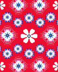 Bright Red Floral Starburst Medallion Rug