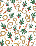 Red Candy Cane Evergreen Sprig Scatter Rug