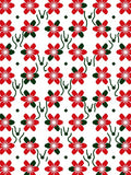 Red Ditsy Floral Vine Rug