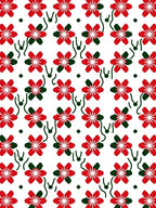 Red Ditsy Floral Vine Rug