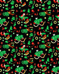 Playful Christmas Red Green Sled Rug