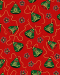 Green Jingle Bells Red Christmas Rug