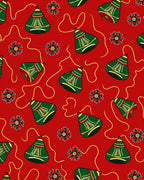 Green Jingle Bells Red Christmas Rug