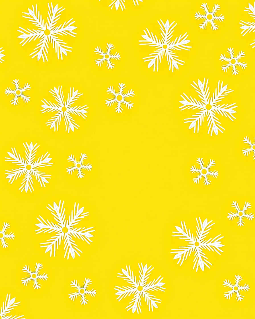 Sunny Yellow White Snowflake Scatter Rug