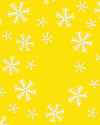 Sunny Yellow White Snowflake Scatter Rug