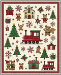 Christmas Bears and Trains Cream Rug