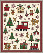 Christmas Bears and Trains Cream Rug