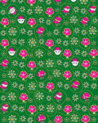 Green Pink Festive Santa Floral Meadow Rug