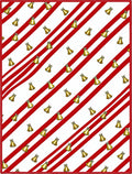 Red White Candy Cane Bell Festive Rug