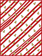Red White Candy Cane Bell Festive Rug