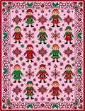 Whimsical Elf Snowflake Pink Borders Rug