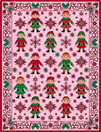Whimsical Elf Snowflake Pink Borders Rug