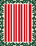 Red White Vertical Stripes Holly Border Rug