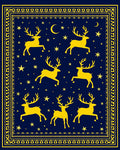 Golden Reindeer Night Sky Art Rug