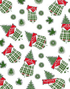 Festive Green Plaid Christmas Stocking Medley Rug