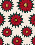 Red Poinsettia Flower Medallion Rug