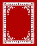 Crimson White Floral Corner Border Rug