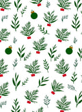 Green Pine Branches Christmas Baubles Rug