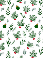 Green Pine Branches Christmas Baubles Rug