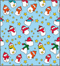 Joyful Snowmen With Stars Rug