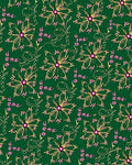 Emerald Green Floral Vine Meadow Rug