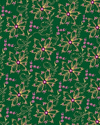 Emerald Green Floral Vine Meadow Rug