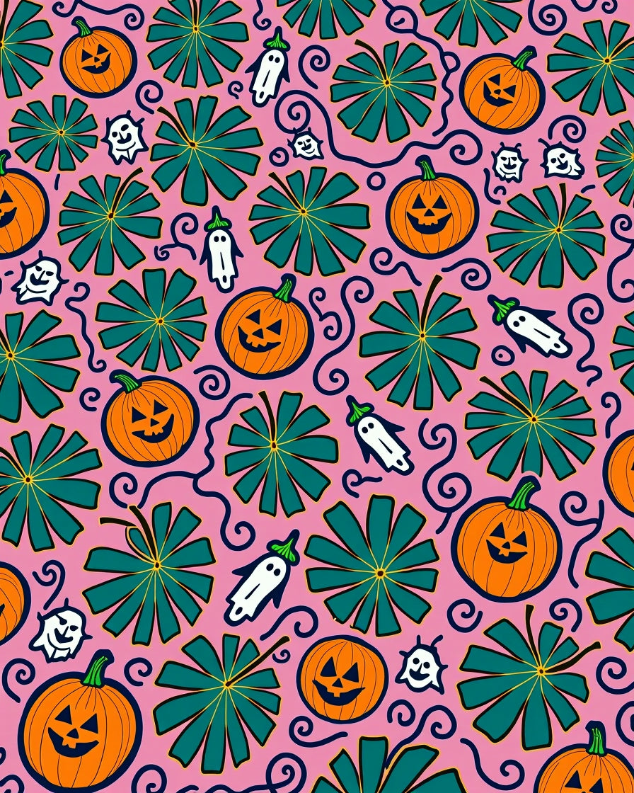 Whimsical Jack O Lantern Ghost Garden Rug
