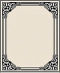 Ivory Black Ornamental Scroll Border Rug
