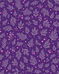 Vibrant Purple Floral Berry Sprigs Rug