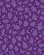Vibrant Purple Floral Berry Sprigs Rug