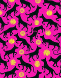 Black silhouette dogs on hot pink Rug