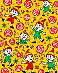 Christmas Elves Candy Cane Swirls Rug