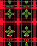 Red Black Plaid Holly Flourish Rug