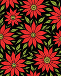 Bold Red Floral Foliage Rug