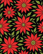 Bold Red Floral Foliage Rug