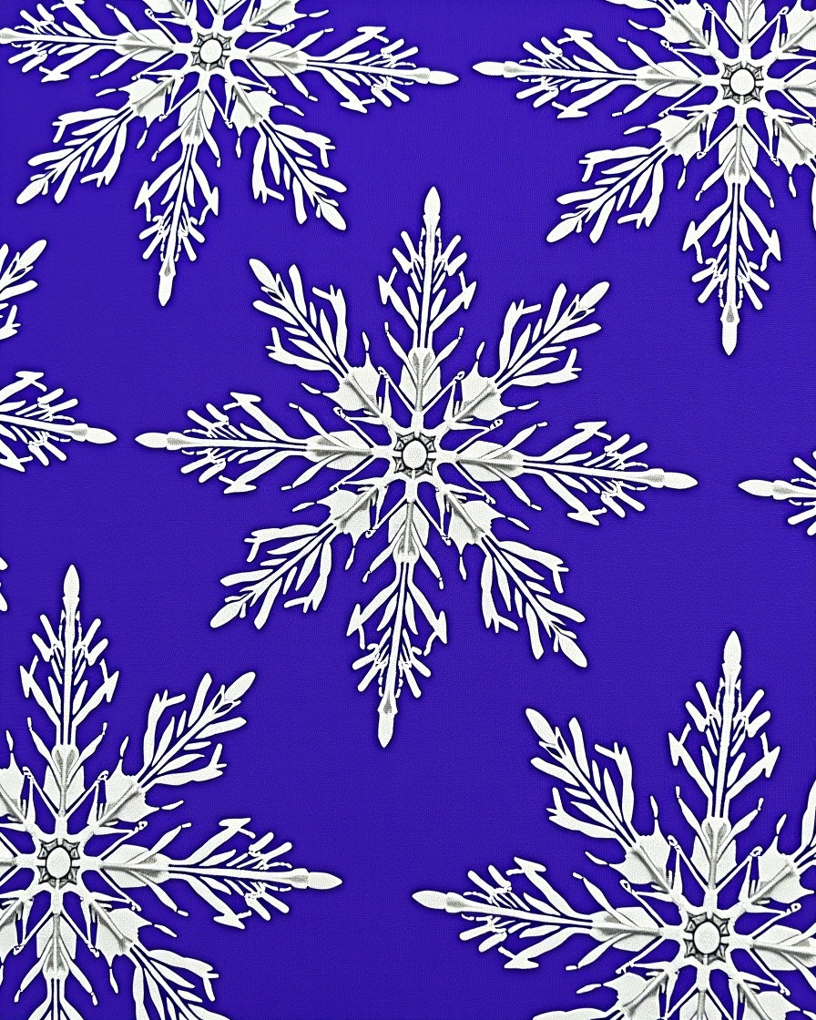 White Snowflakes On Royal Blue Background Rug