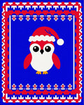 Cute Red Penguin Christmas Sweater Rug
