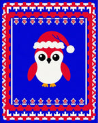 Cute Red Penguin Christmas Sweater Rug