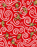 Whimsical Red Golden Cartoon Creatures Rug