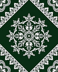 White Snowflake Emerald Mandala Rug