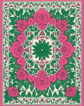 Pink Rose Floral Mandala Rug
