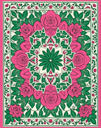 Pink Rose Floral Mandala Rug